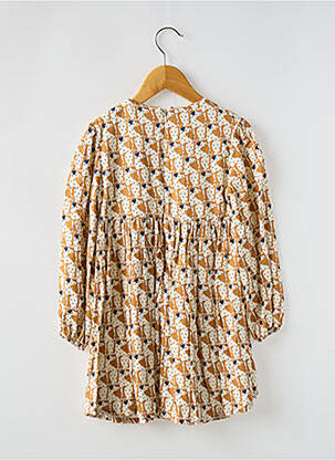 Robe mi-longue fermeture zippée au dos manches longues beige MAYORAL fille