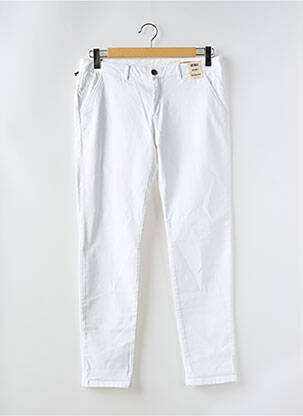 Pantalon chino tissage popeline taille normale blanc REIKO femme