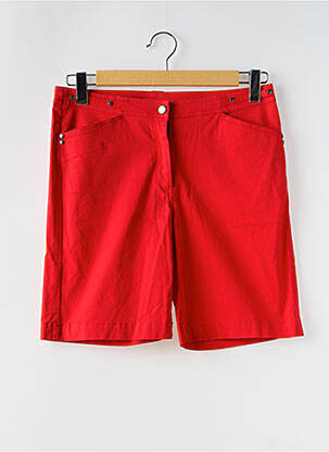 Bermuda coupe droite rouge FELINO femme