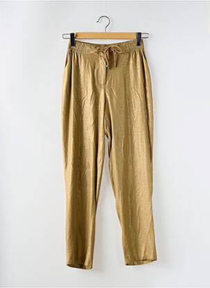 Pantalon droit taille élastique taille normale or EVA KAYAN femme