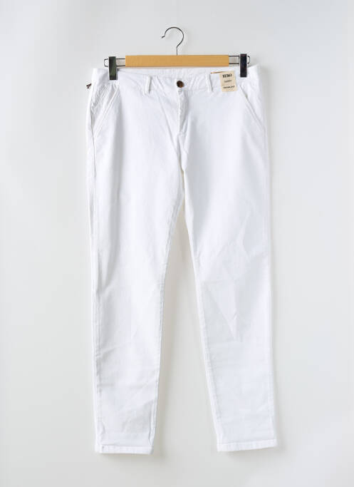 Pantalon chino tissage popeline taille normale blanc REIKO femme