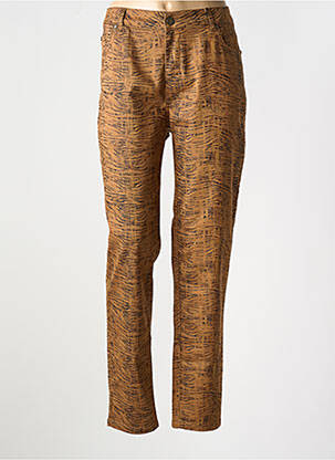 Pantalon slim poches marron EVA KAYAN femme