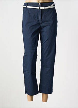 Pantalon 7/8 fermeture zippée sous rabat boutonné bleu BETTY BARCLAY femme