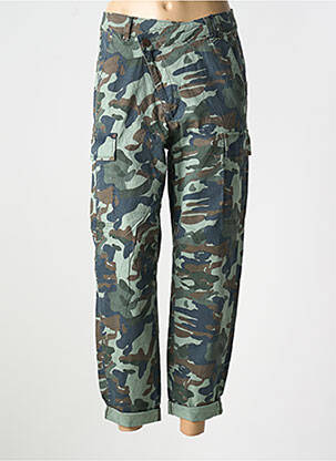Pantalon 7/8 fermeture zippée sous rabat boutonné vert FREEMAN T.PORTER femme