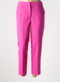 Pantalon 7/8 fermeture zippée sous rabat avec crochet rose LOLA CASADEMUNT femme
