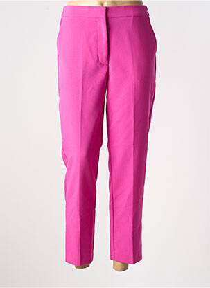 Pantalon 7/8 fermeture zippée sous rabat avec crochet rose LOLA CASADEMUNT femme