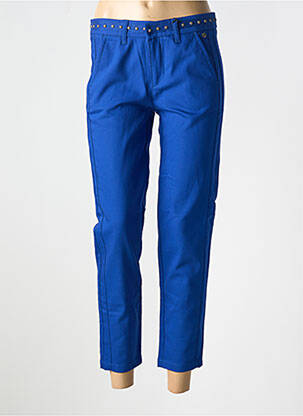 Pantalon 7/8 fermeture zippée sous rabat avec crochet bleu FREEMAN T.PORTER femme