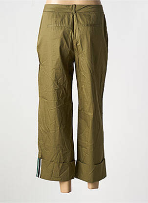 Pantalon 7/8 fermeture zippée sous rabat avec crochet vert LOLA CASADEMUNT femme