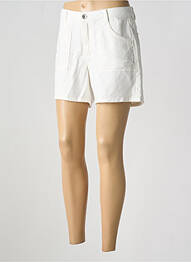 Short fermeture zippée sous rabat boutonné blanc LPB femme