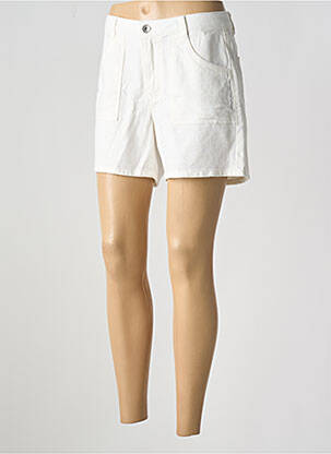 Short fermeture zippée sous rabat boutonné blanc LPB femme