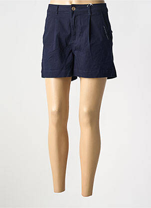 Short fermeture zippée sous rabat boutonné bleu LPB femme