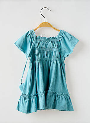 Robe courte maille fine manches courtes bleu MAYORAL fille