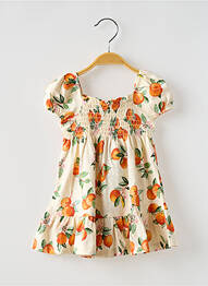 Robe courte imprimé fantaisie manches courtes orange MAYORAL fille