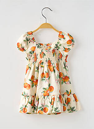 Robe courte imprimé fantaisie manches courtes orange MAYORAL fille