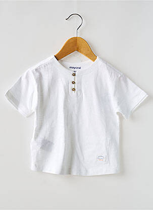 T-shirt coupe droite manches courtes blanc MAYORAL garçon