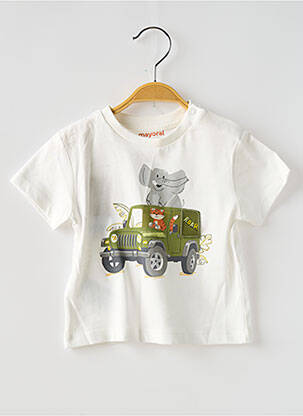 T-shirt sérigraphie floquée manches courtes blanc MAYORAL garçon