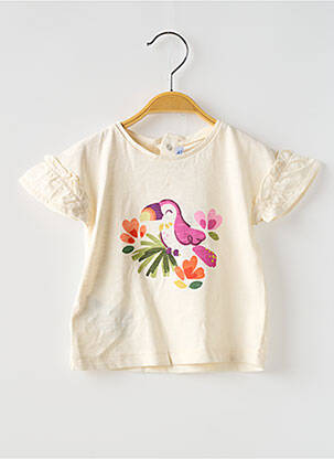 T-shirt coupe droite manches courtes beige MAYORAL fille