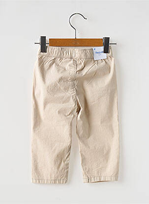 Pantalon droit tissage popeline taille élastique beige MAYORAL fille