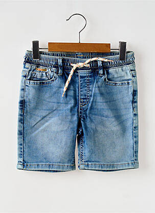 Bermuda tissage denim taille élastique bleu MAYORAL garçon
