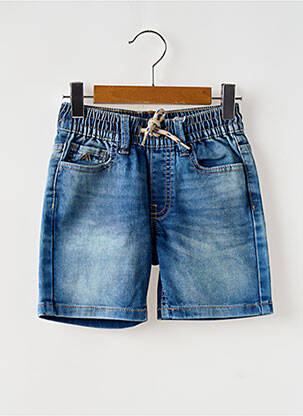 Bermuda tissage denim taille élastique bleu MAYORAL garçon