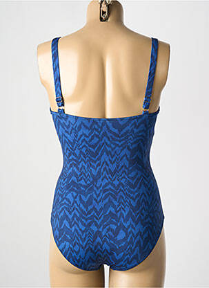 Maillot de bain 1 pièce effet matière satinée haut soutien-gorge moulé bleu LIVIA femme