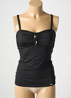 Top de bain effet matière satinée noir LIVIA femme