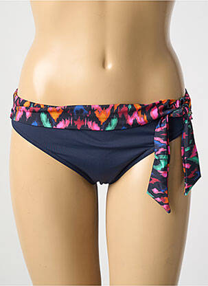 Bas de maillot de bain effet matière satinée culotte bleu LIVIA femme
