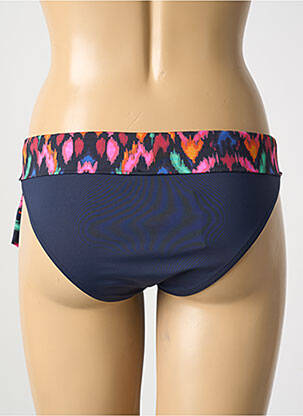 Bas de maillot de bain effet matière satinée culotte bleu LIVIA femme