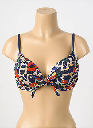 Haut de maillot de bain stretch haut soutien-gorge push-up bleu LIVIA femme
