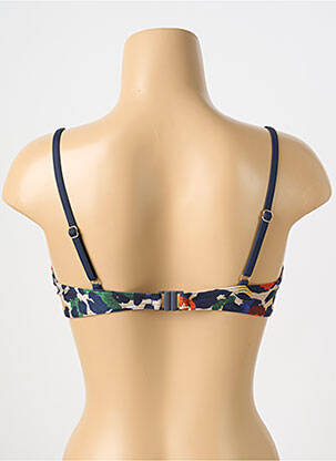 Haut de maillot de bain stretch haut soutien-gorge push-up bleu LIVIA femme