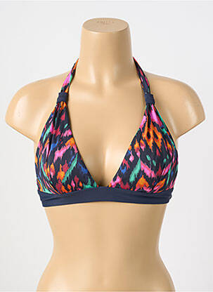 Haut de maillot de bain stretch haut soutien-gorge balconnet bleu LIVIA femme