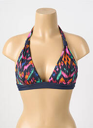 Haut de maillot de bain stretch haut soutien-gorge balconnet bleu LIVIA femme