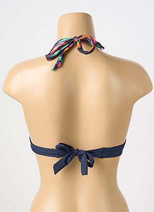 Haut de maillot de bain stretch haut soutien-gorge balconnet bleu LIVIA femme