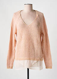 Pull col v manches longues rose SALSA femme