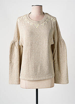 Pull tissage chiné manches longues beige SALSA femme