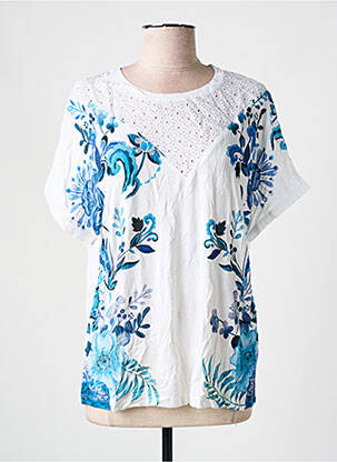 T-shirt coupe droite manches courtes blanc DESIGUAL femme