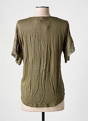 T-shirt col v manches courtes vert SALSA femme