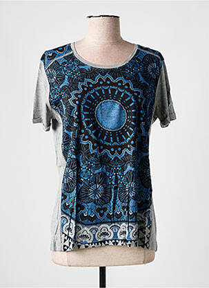 T-shirt imprimé fantaisie manches courtes gris DESIGUAL femme