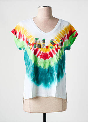 T-shirt imprimé fantaisie manches courtes blanc SALSA femme