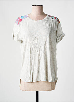 T-shirt coupe droite manches courtes gris SALSA femme