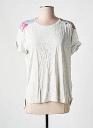 T-shirt coupe droite manches courtes gris SALSA femme