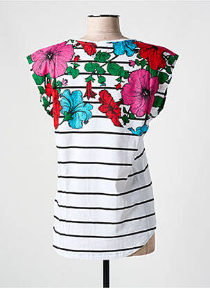T-shirt coupe cintrée manches courtes blanc DESIGUAL femme