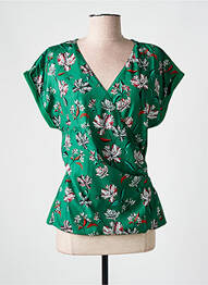 Blouse imprimé fleurs manches courtes vert SALSA femme