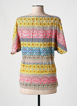 Blouse tissage popeline manches courtes jaune DESIGUAL femme