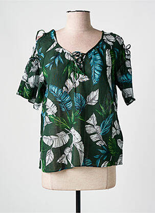 Blouse imprimé fantaisie manches courtes vert SALSA femme