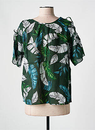 Blouse imprimé fantaisie manches courtes vert SALSA femme