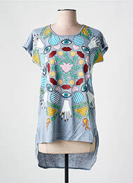 Tunique manches courtes col rond gris DESIGUAL femme