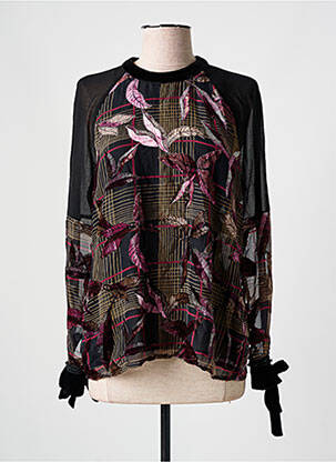 Blouse légère et transparente manches longues noir SALSA femme