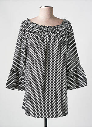 Blouse imprimé fantaisie manches 3/4 noir LISANZA femme