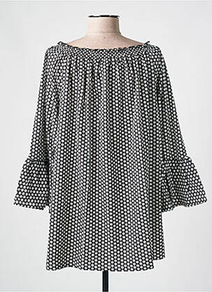Blouse imprimé fantaisie manches 3/4 noir LISANZA femme